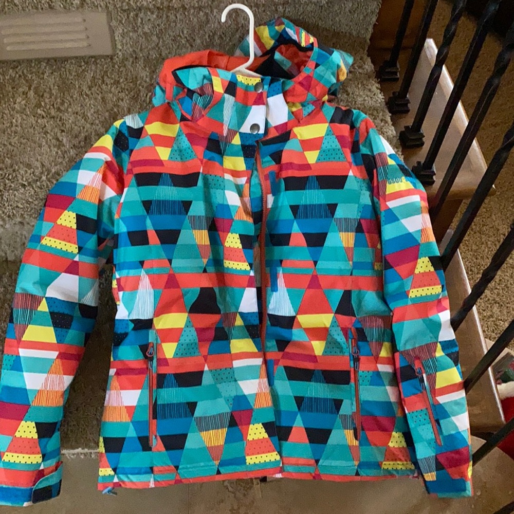 Multicolor ski coat